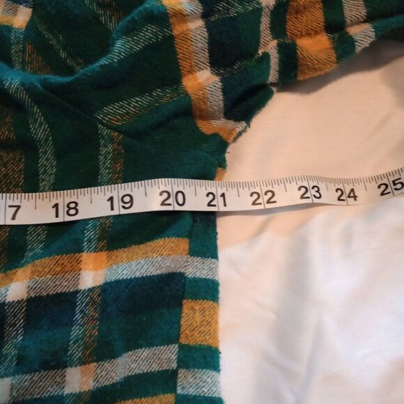 American Sweetheart Flannel Pearl Snap Heavyweight Shirt. Green Gold Print - Picture 6 of 8